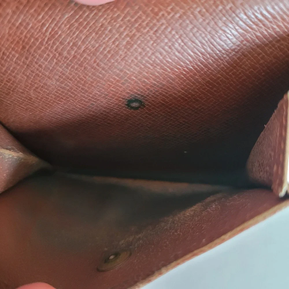 Louis Vuitton Monogram Bifold Wallet Brown Canvas Made in France Vintage